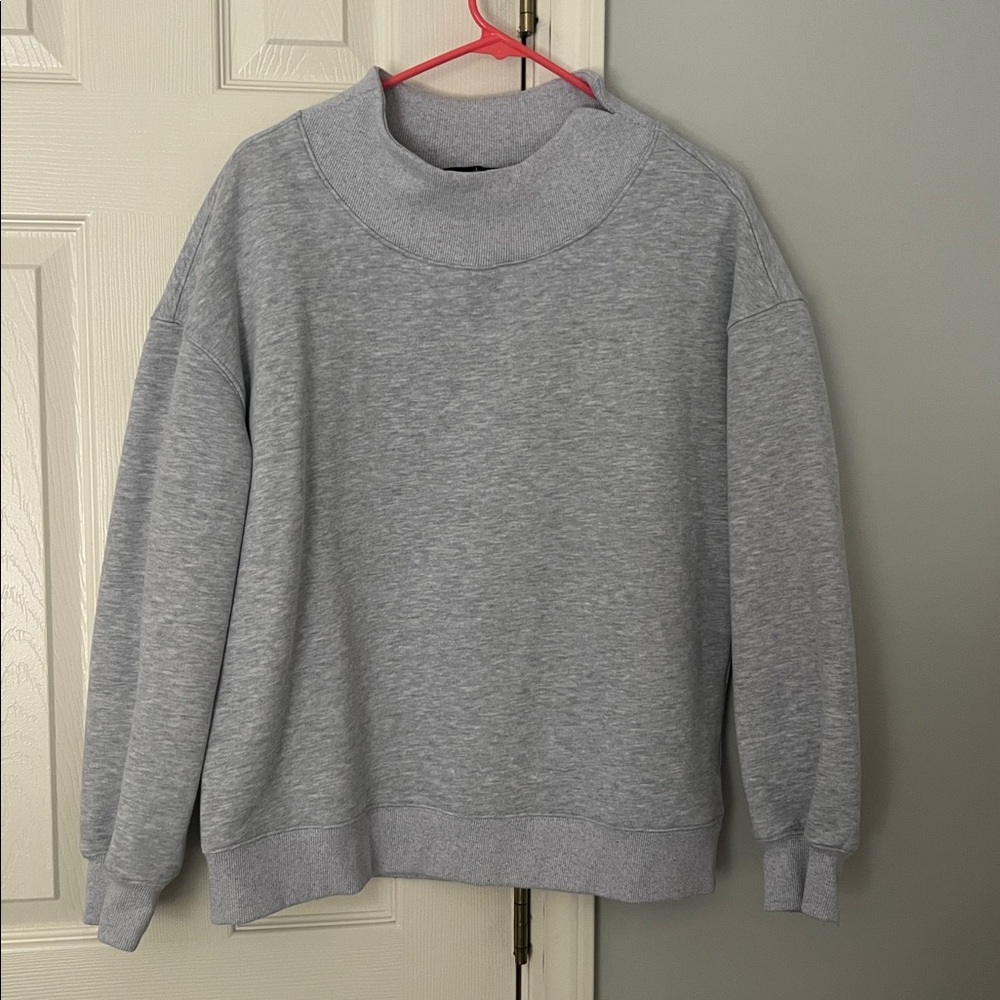 Grey Mock Neck Sweatshirt